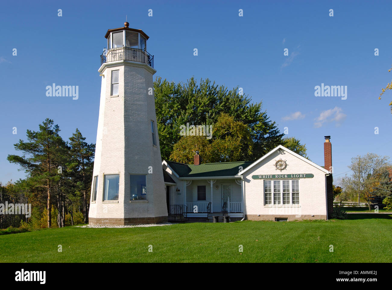 White Rocks In Michigan White Rock Lighthouse located at White Rock Michigan MI Stock Photo - Alamy