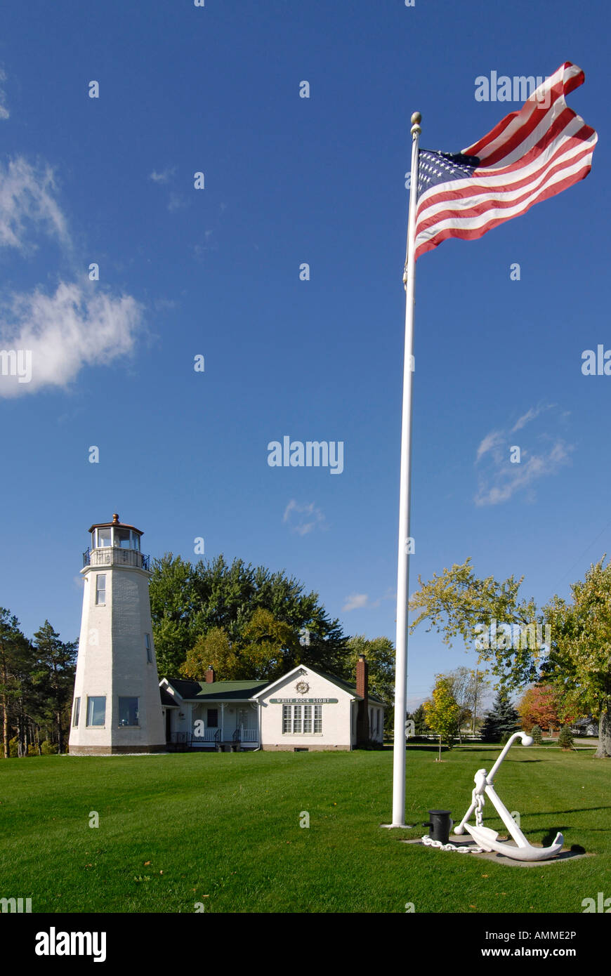 White Rocks In Michigan White Rock Lighthouse located at White Rock Michigan MI Stock Photo - Alamy