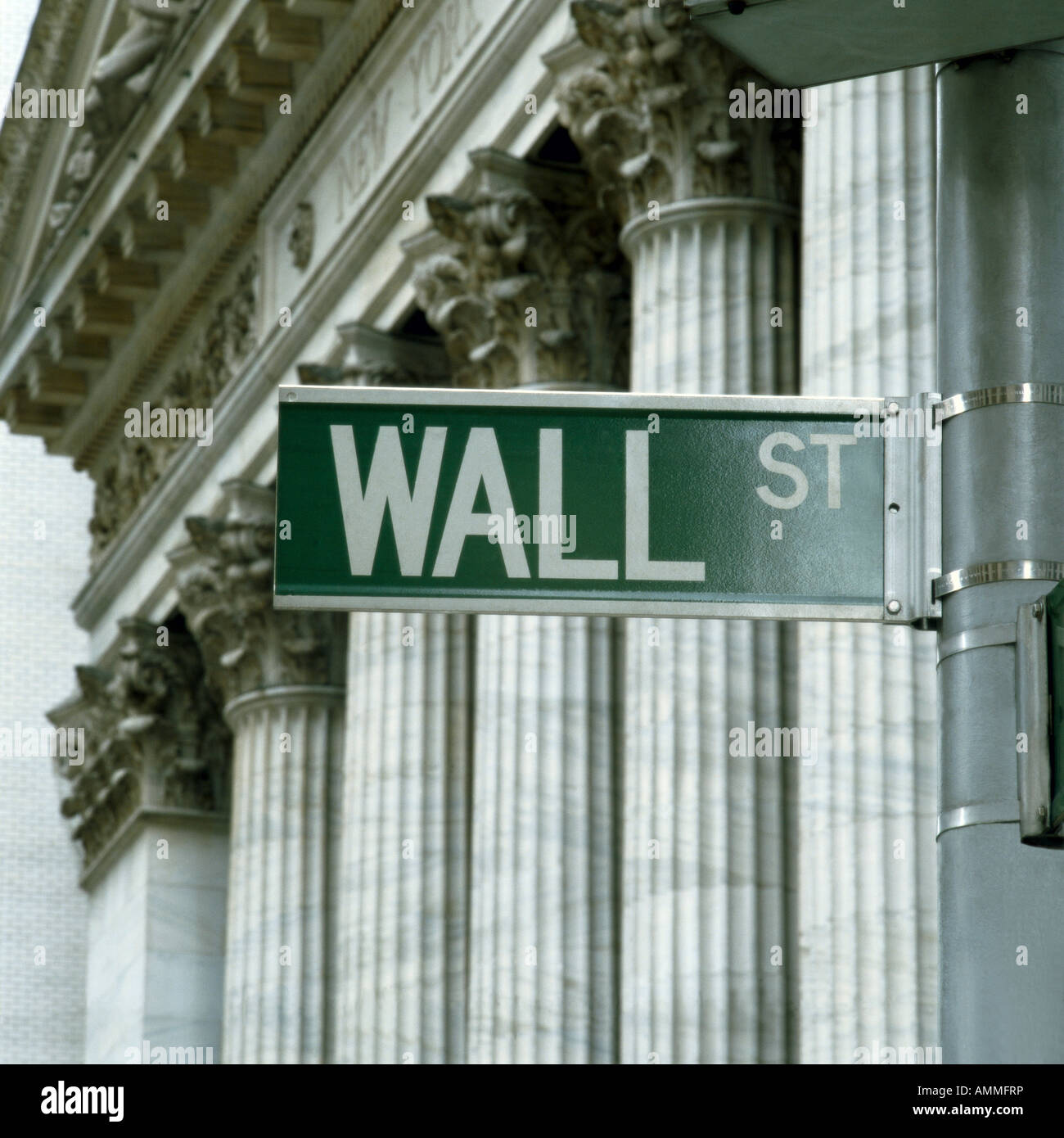 York Stock Exchange, Wallstreet road sign Stock Photo - Alamy