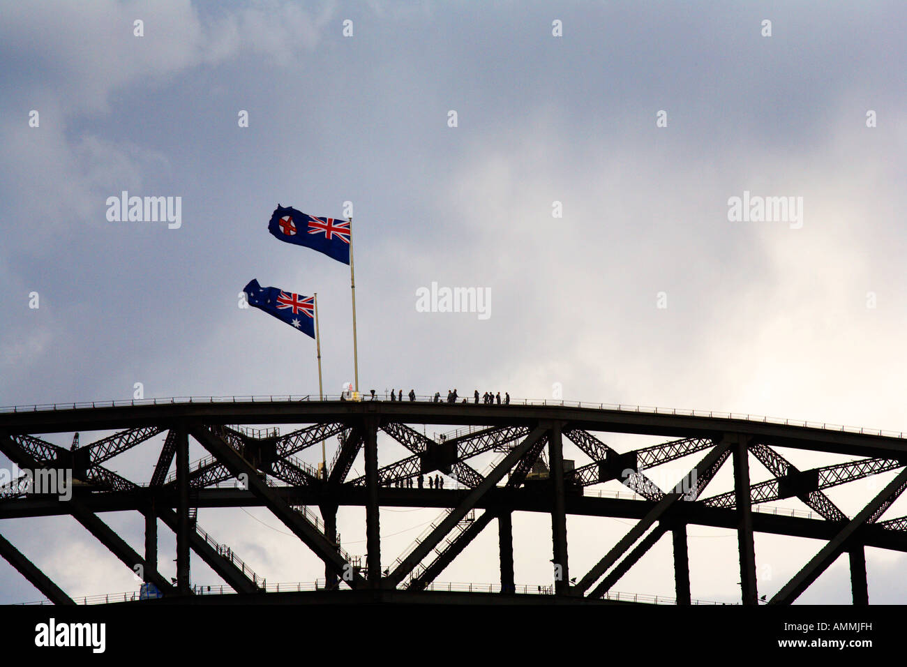 People on the Sydney Harbour Bridge Climb Sydney New South Wales Australia Stock Photo