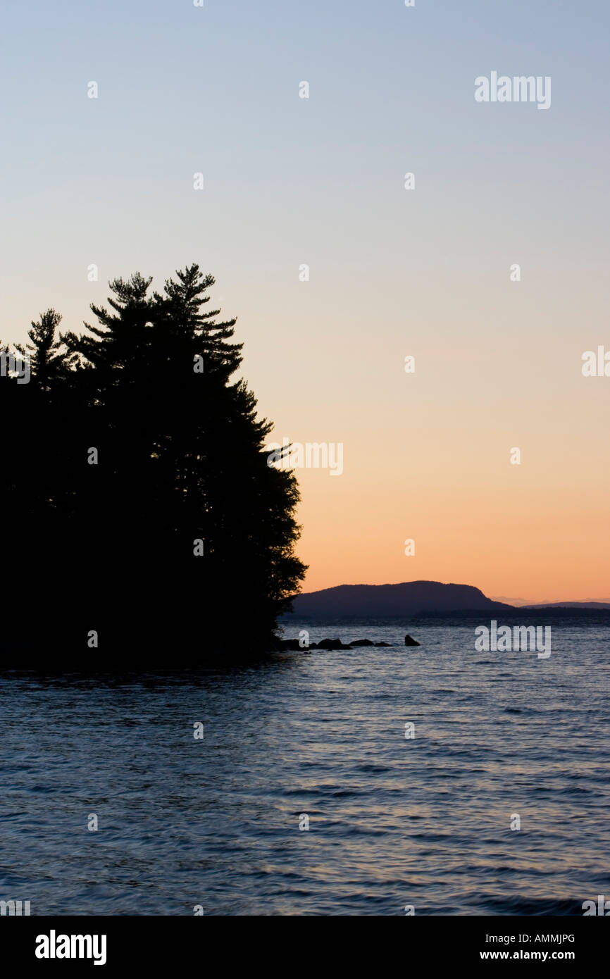 White Pines and Mount Kineo in the distance as seen from Sugar Island ...