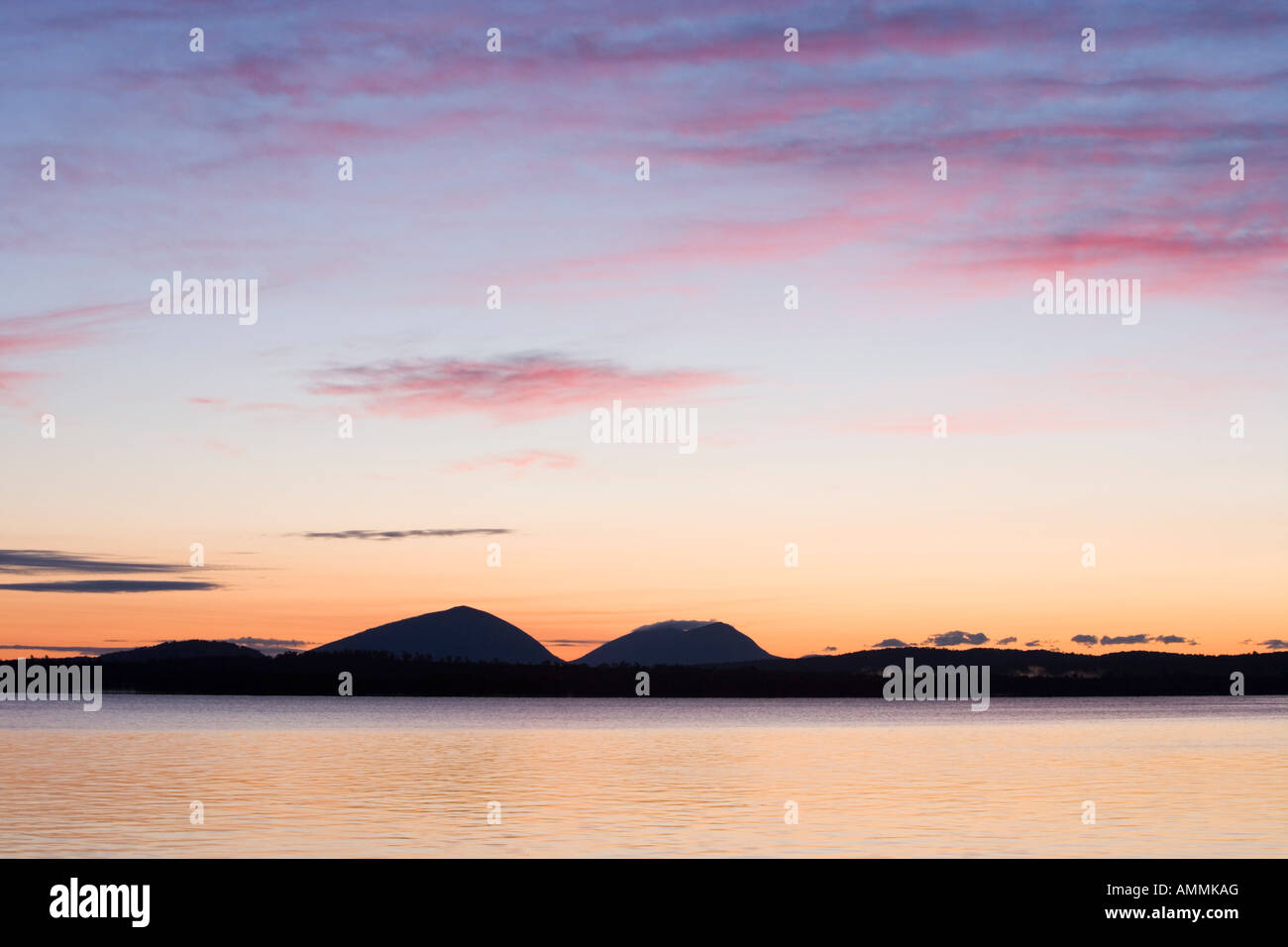 Dawn on Moosehead Lake in Rockwood Maine USA Stock Photo Alamy