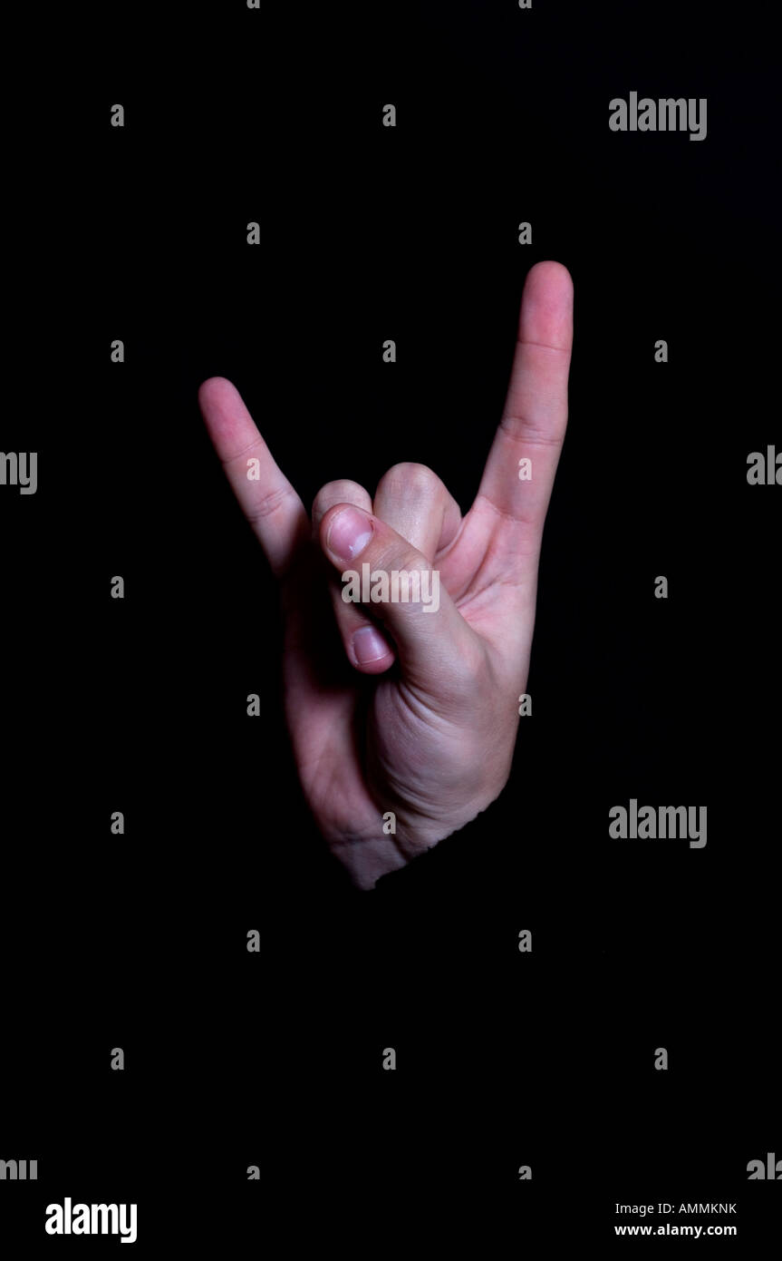 Devil hand sign gesture Stock Photo Alamy