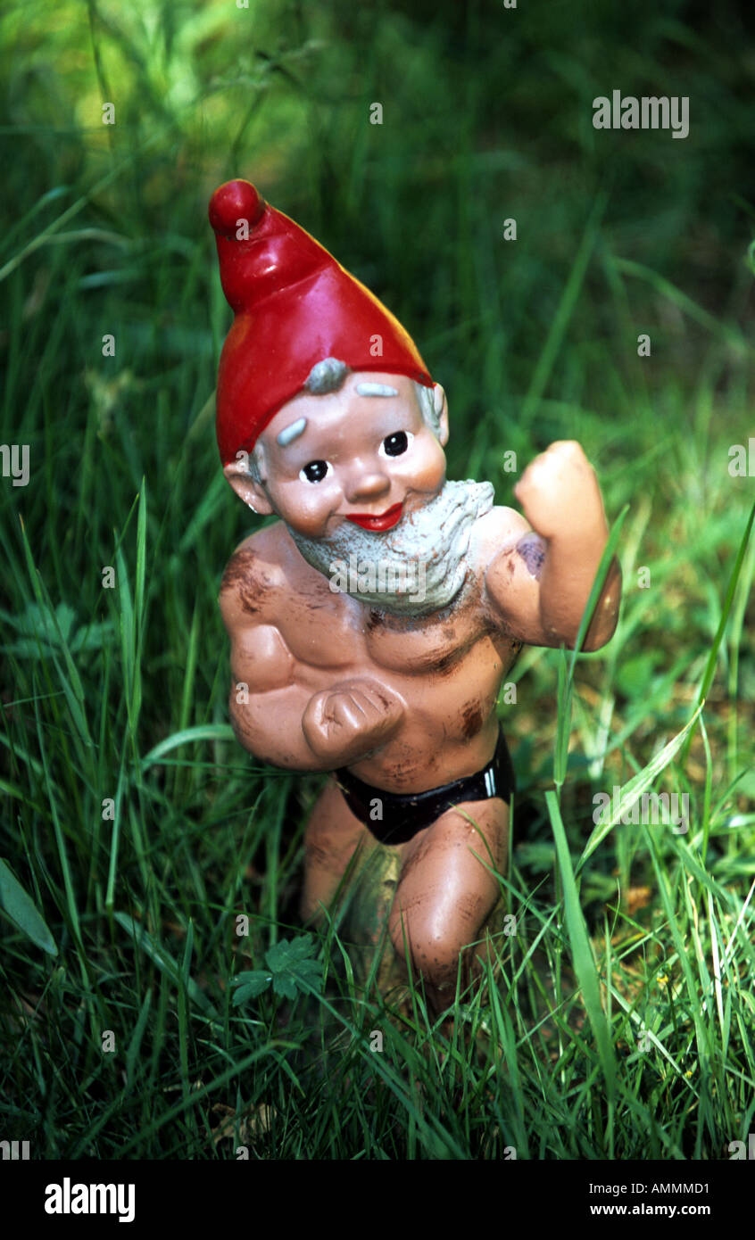Garden gnome at 'Gnome Magic', a visitor attaction off the A12 at Dedham, Essex, UK. Stock Photo