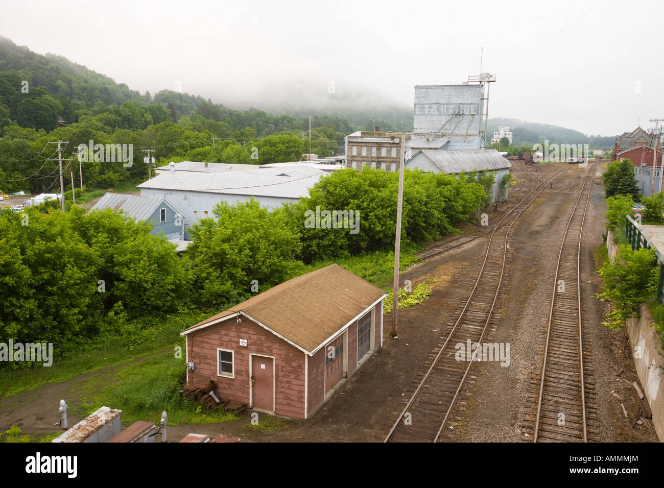 The railroad yard in St Johnsbury in Vermont USA Stock Photo Alamy