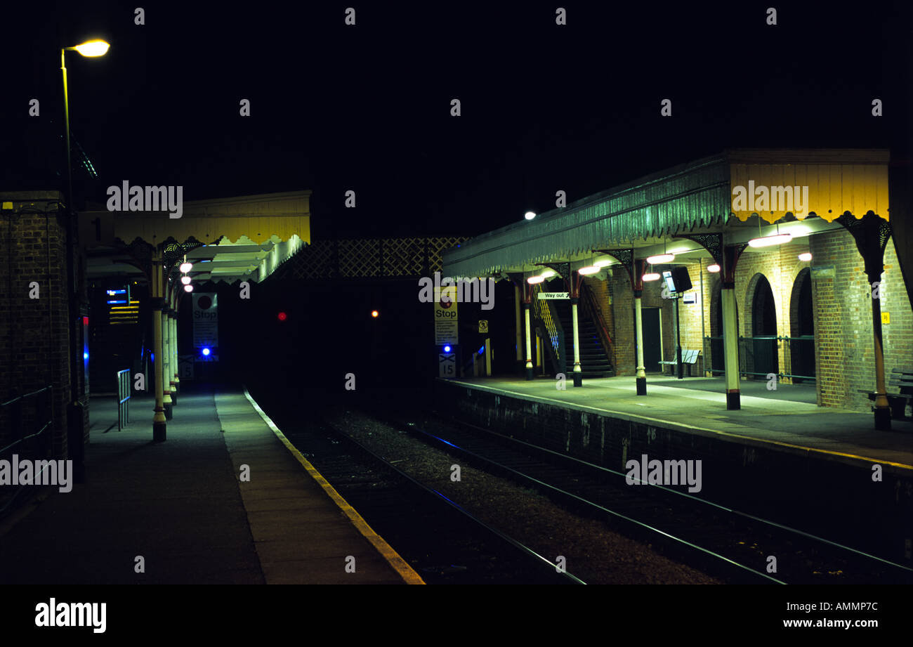 Woodbridge railway station on the East Suffolk Line between Ipswich and Lowestoft. Stock Photo