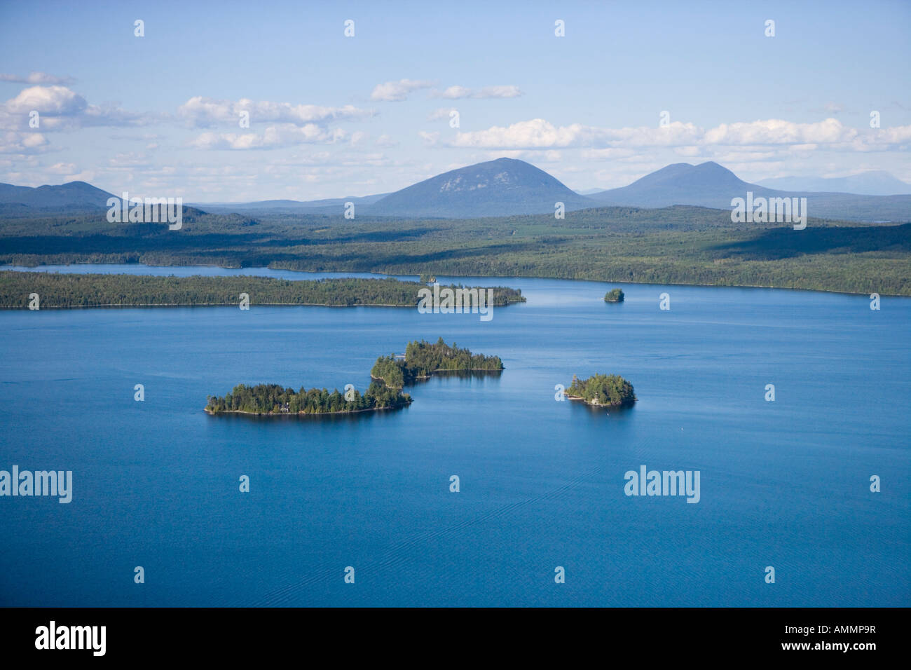 Moosehead Lake from the air above Rockwood Maine USA Stock Photo Alamy