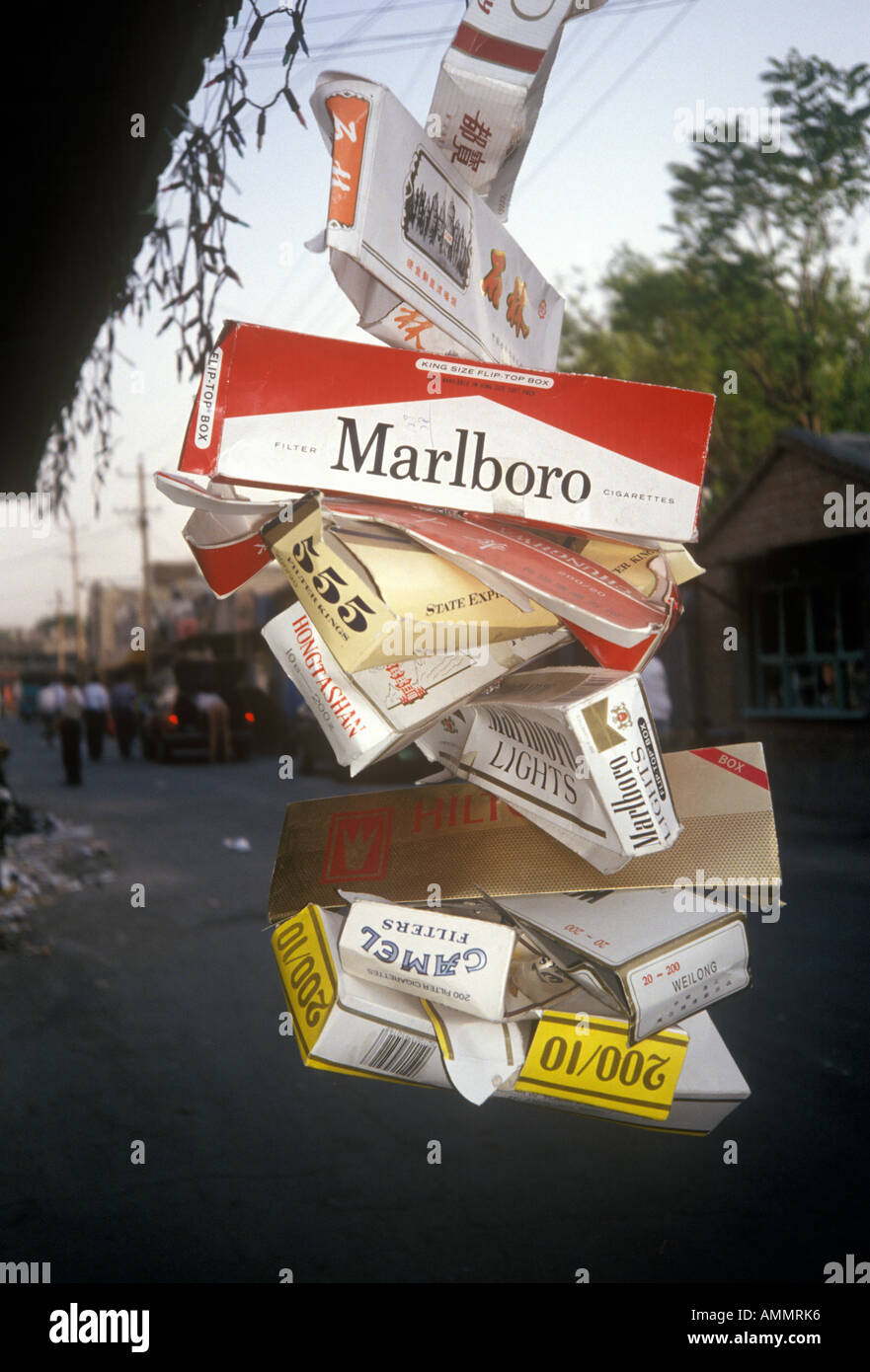 Cartons of cigarettes for sale in Beijing in Hebei Province People s Republic of China Stock Photo