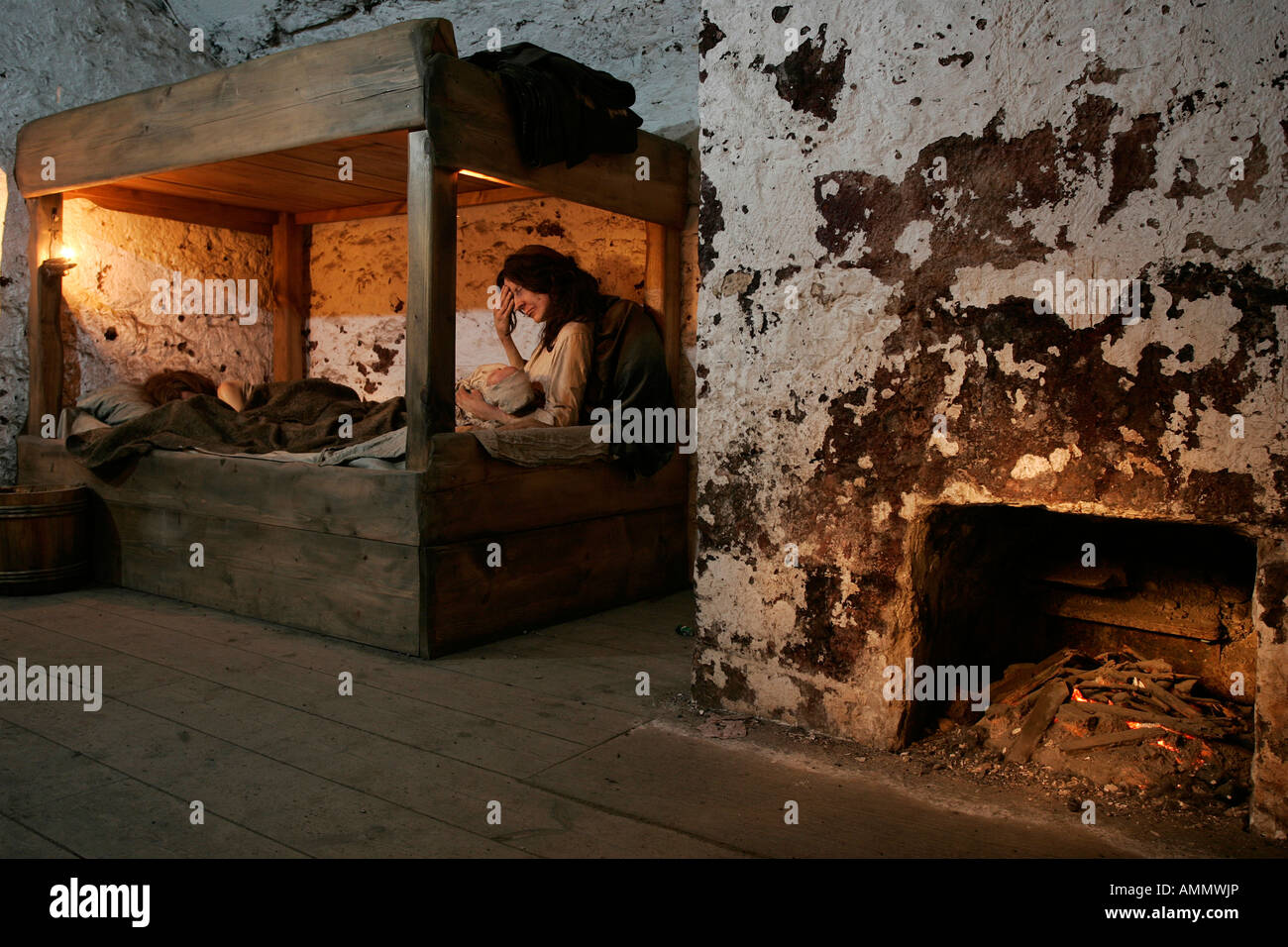 The Plague room at the Real Mary King's Close tourist attraction in Edinburgh, Scotland Stock Photo