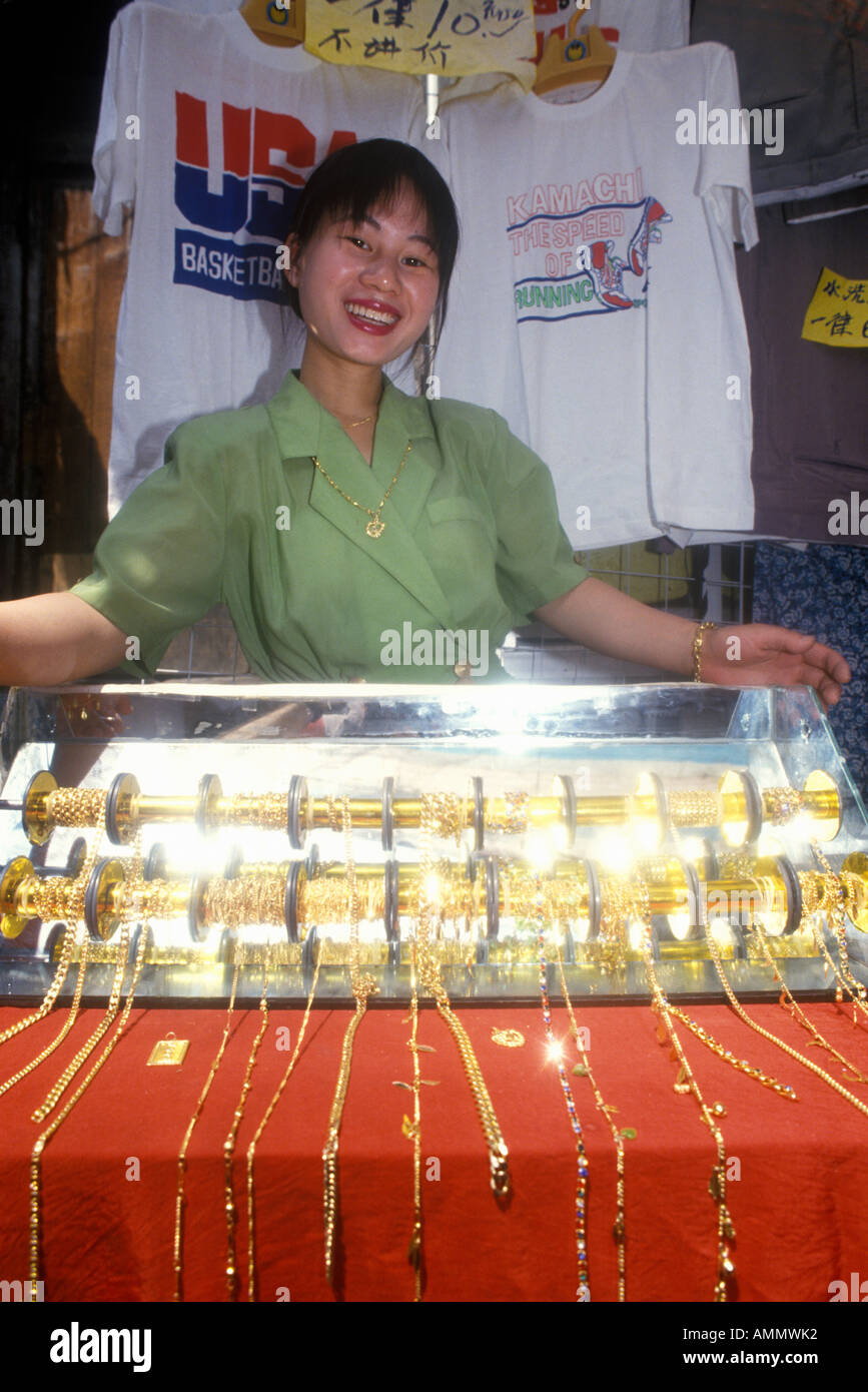 Jewelry for sale in the Hutongs in Beijing in Hebei Province People s Republic of China Stock Photo
