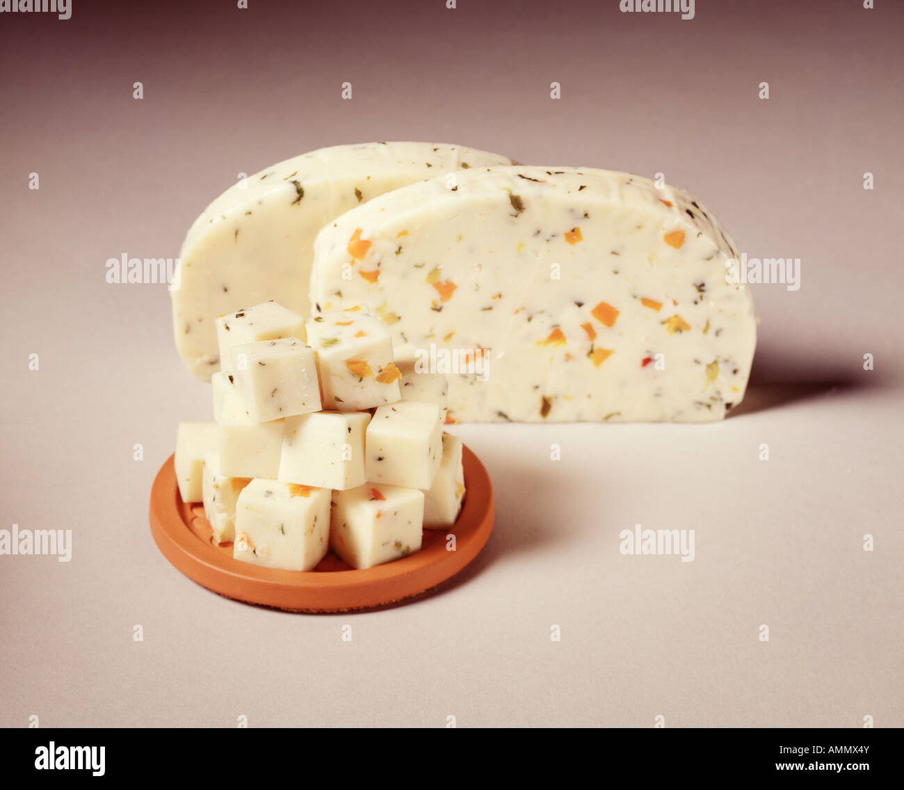 Monterey jack cheese Stock Photo