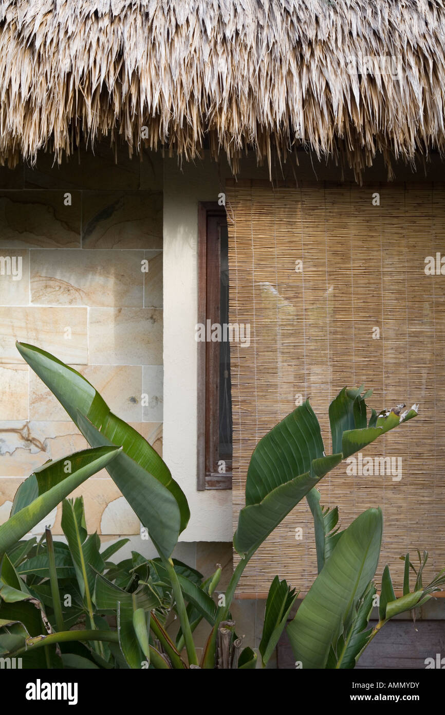 Bamboo blinds, Taketomi Island, Okinawa, Japan Stock Photo