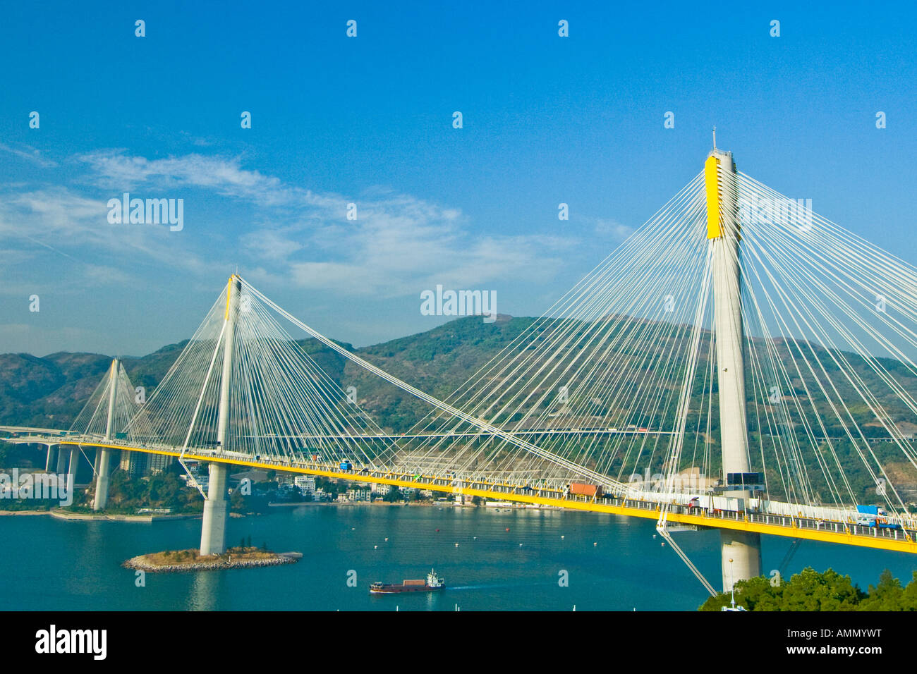 Ting Kau Cable Stayed Bridge in Tsing Yi Hong Kong Stock Photo Alamy