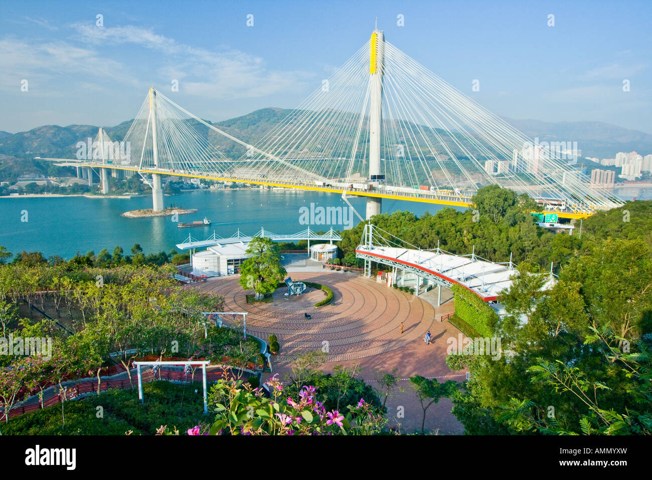 Tsing Kau Cable Stayed Bridge Lantau Link Visitors Centre and Viewing