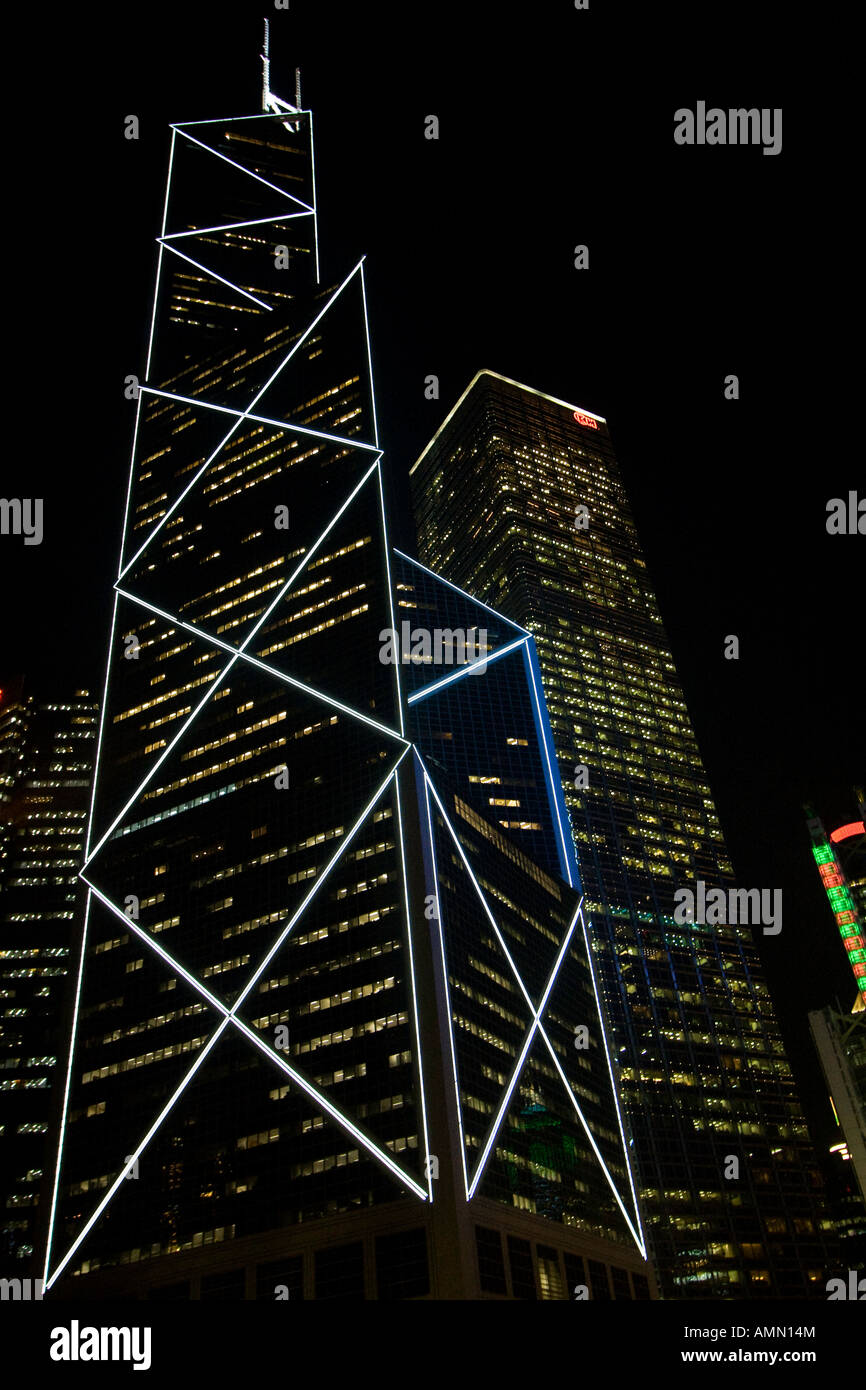 Bank china tower skyscraper night hi-res stock photography and images ...