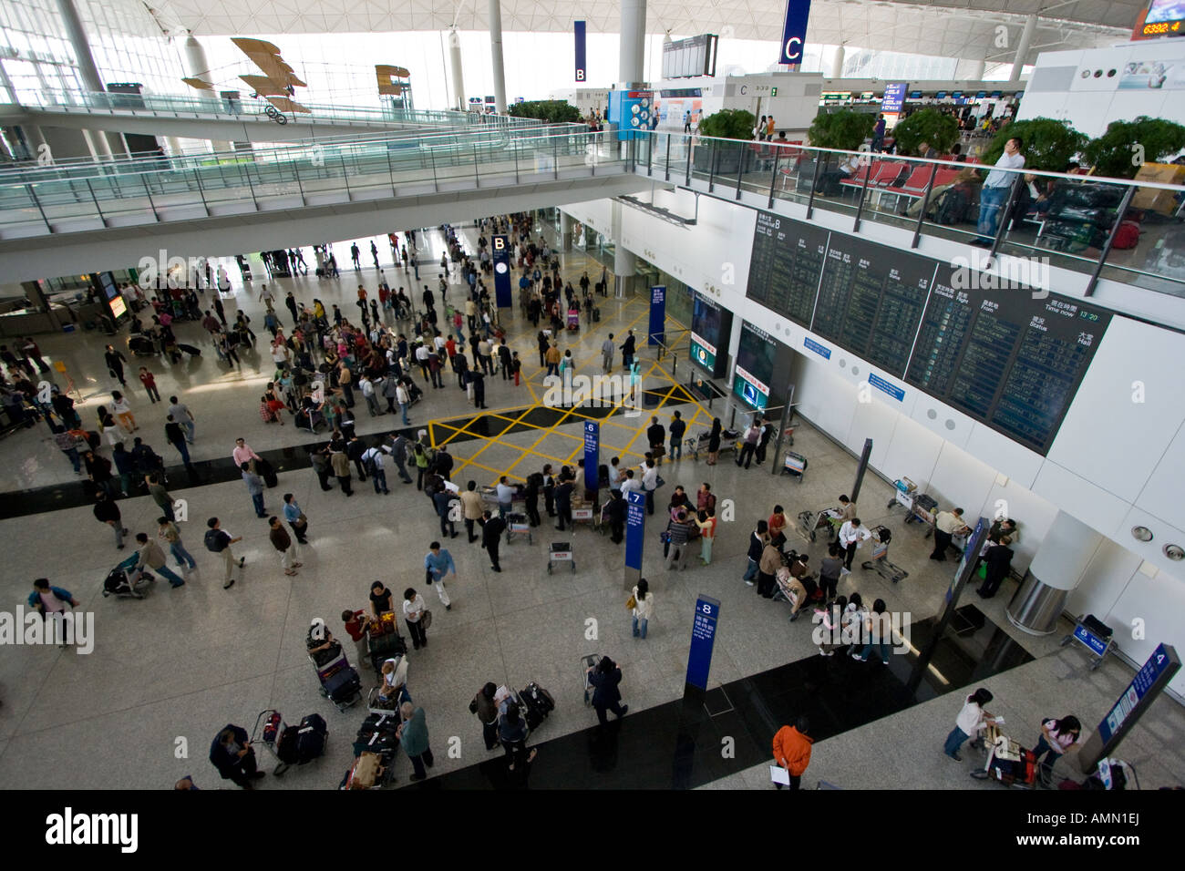 Arrivals Hall Area HKG Hong Kong International Airport Stock Photo