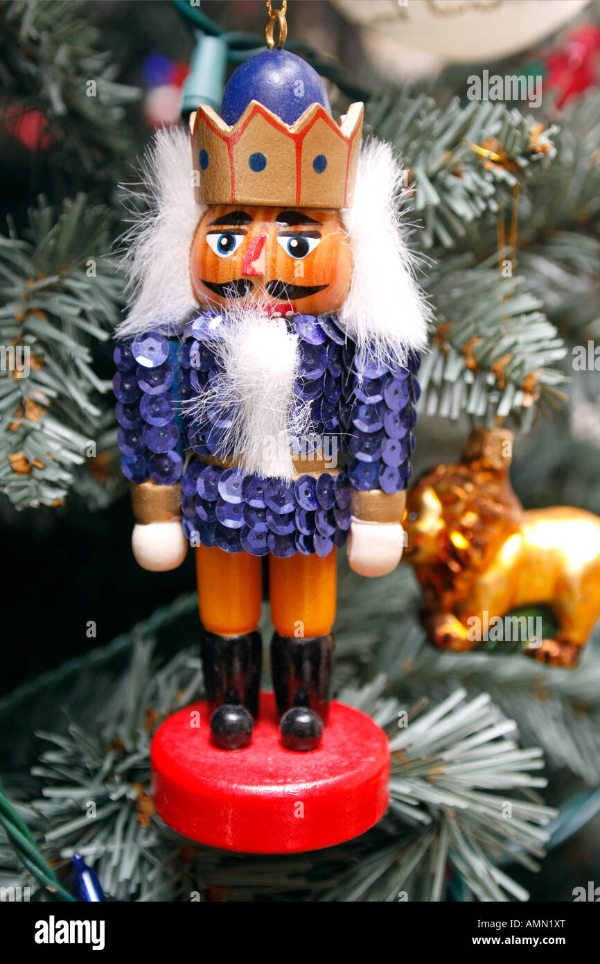 Nutcracker Christmas tree ornament with unkempt beard Stock Photo