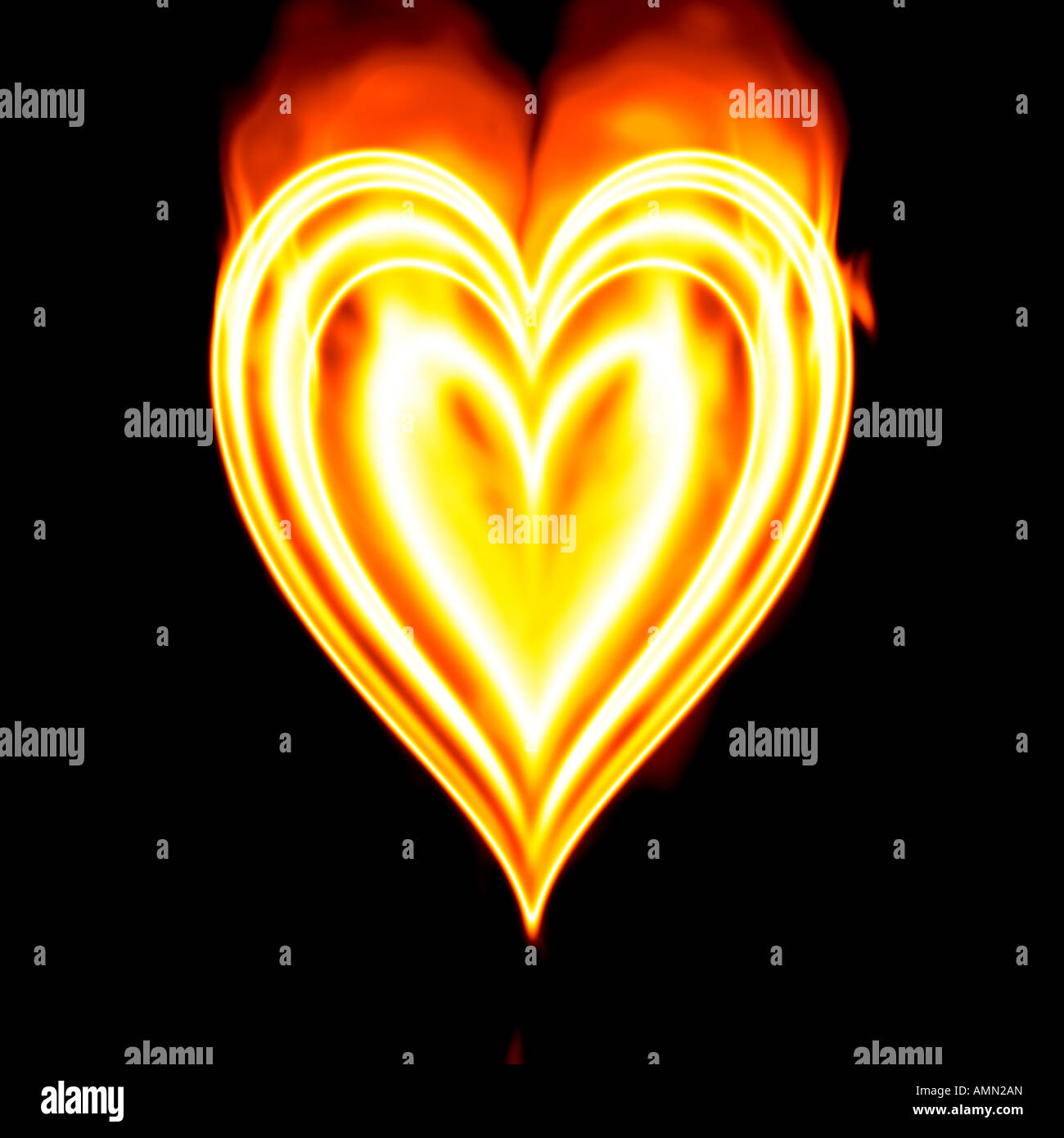 heart on fire to symbolise burning passion and love Stock Photo Alamy