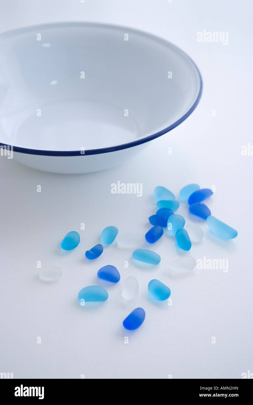 Glass beads and washing bowl Stock Photo Alamy