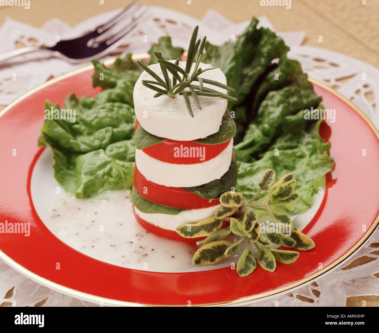 Dinner party holiday serving garnish Stock Photo