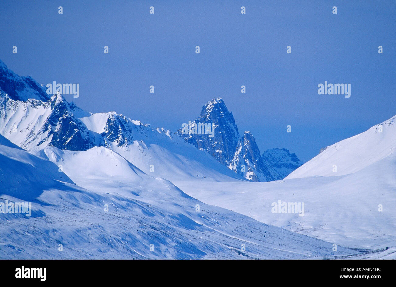 Tombstone Mountain, Ogilvie Mountain Range, Yukon, Canada Stock Photo
