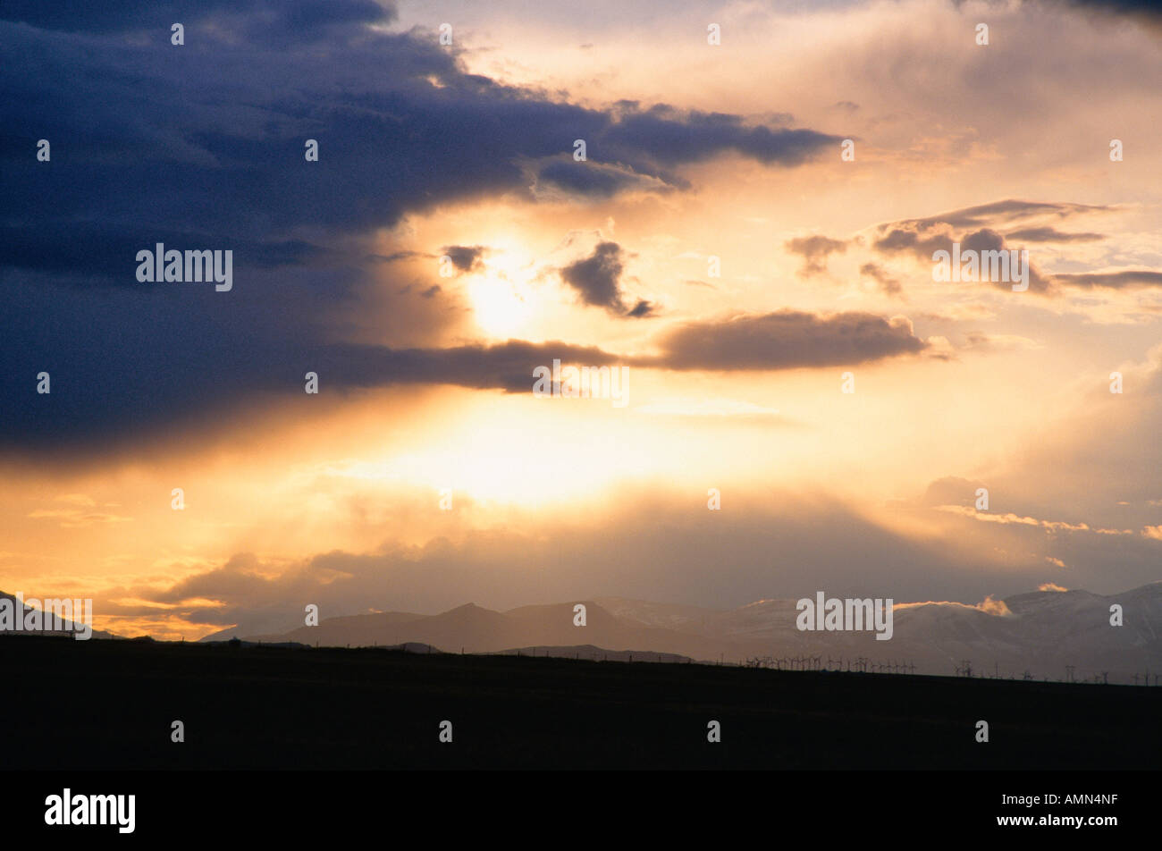 Wind Turbines, Pincher Creek, Alberta, Canada Stock Photo