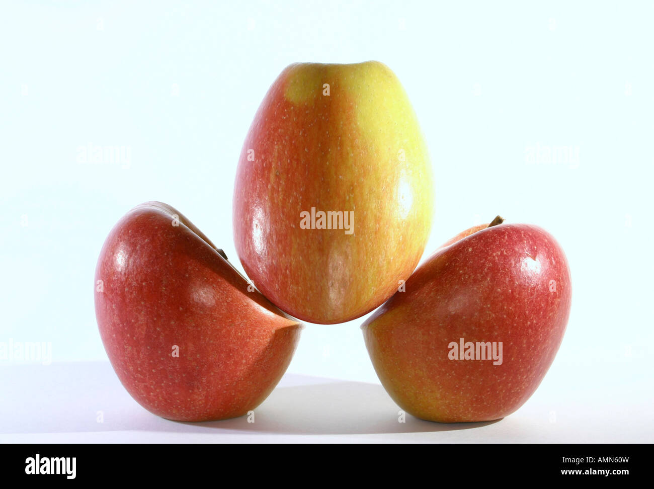 Three warped apples Stock Photo