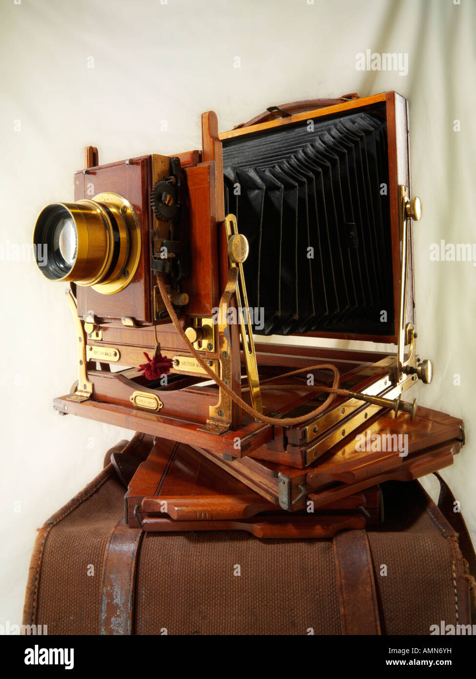 Thornton Pickard wooden bellows view camera Stock Photo