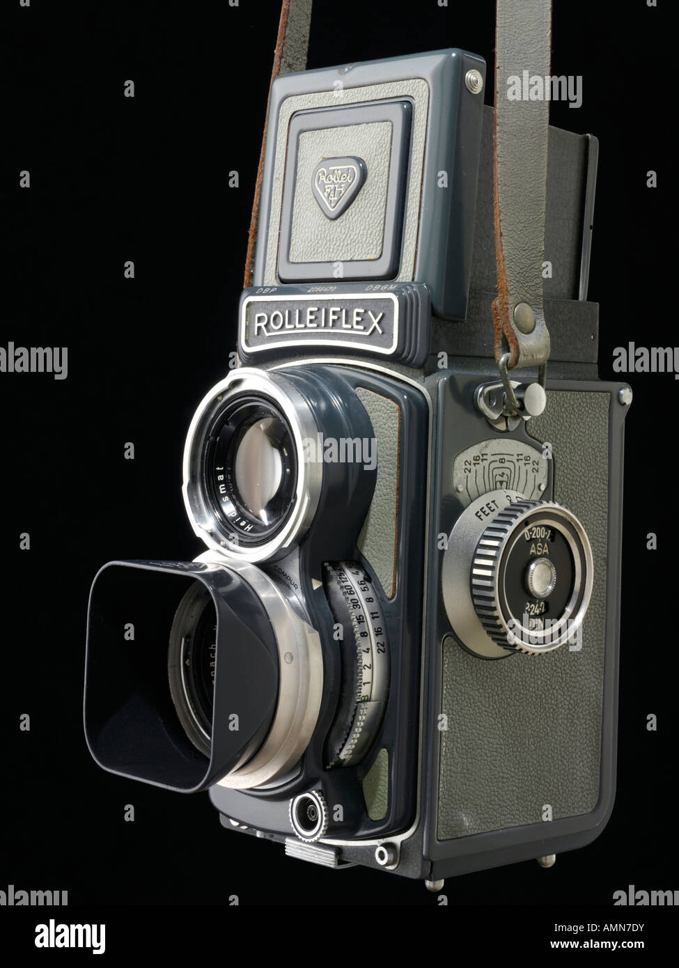Baby Rolleiflex roll film camera. Grey Stock Photo