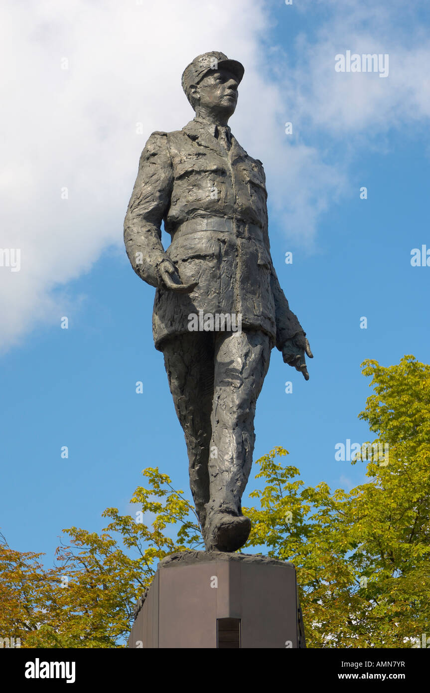 Paris France. statue of Charles De Gaulle Champs Elysee . Stock Photo