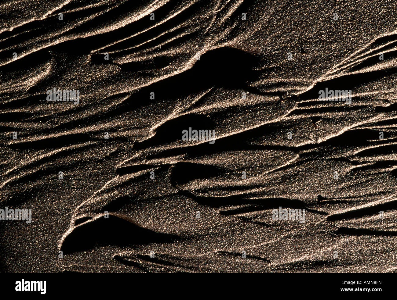 sand patterns along Medano Creek, Great Sand Dunes National Park, Colorado USA Stock Photo