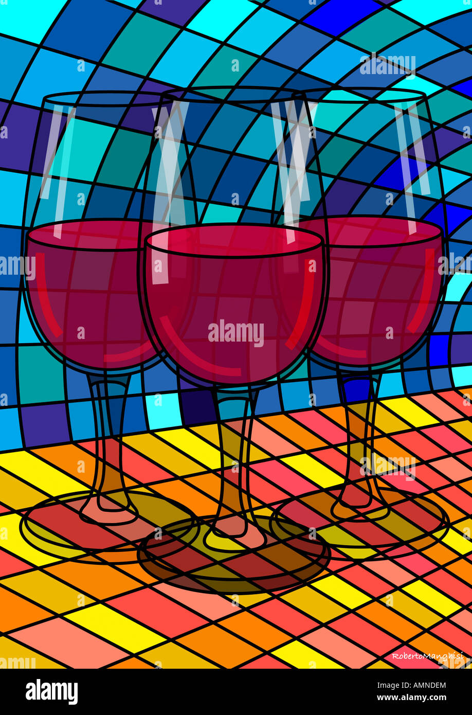 Red wine illustration hi-res stock photography and images - Alamy