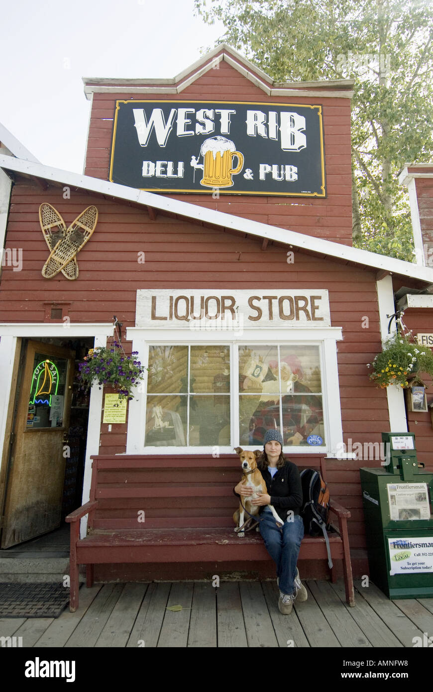 ALASKA TOWN OF TALKEETNA COLORFUL STREET SCENES ON MAIN STREET Stock Photo