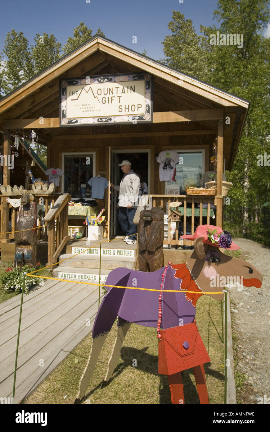 ALASKA TOWN OF TALKEETNA COLORFUL STREET SCENES ON MAIN STREET Stock Photo