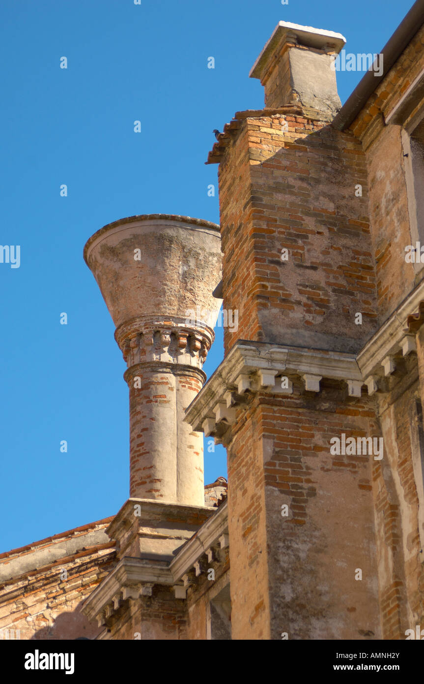 Venitian chimneys of Palazzo Mascheroni Lisatti Riva Vena Chioggia Italy Stock Photo