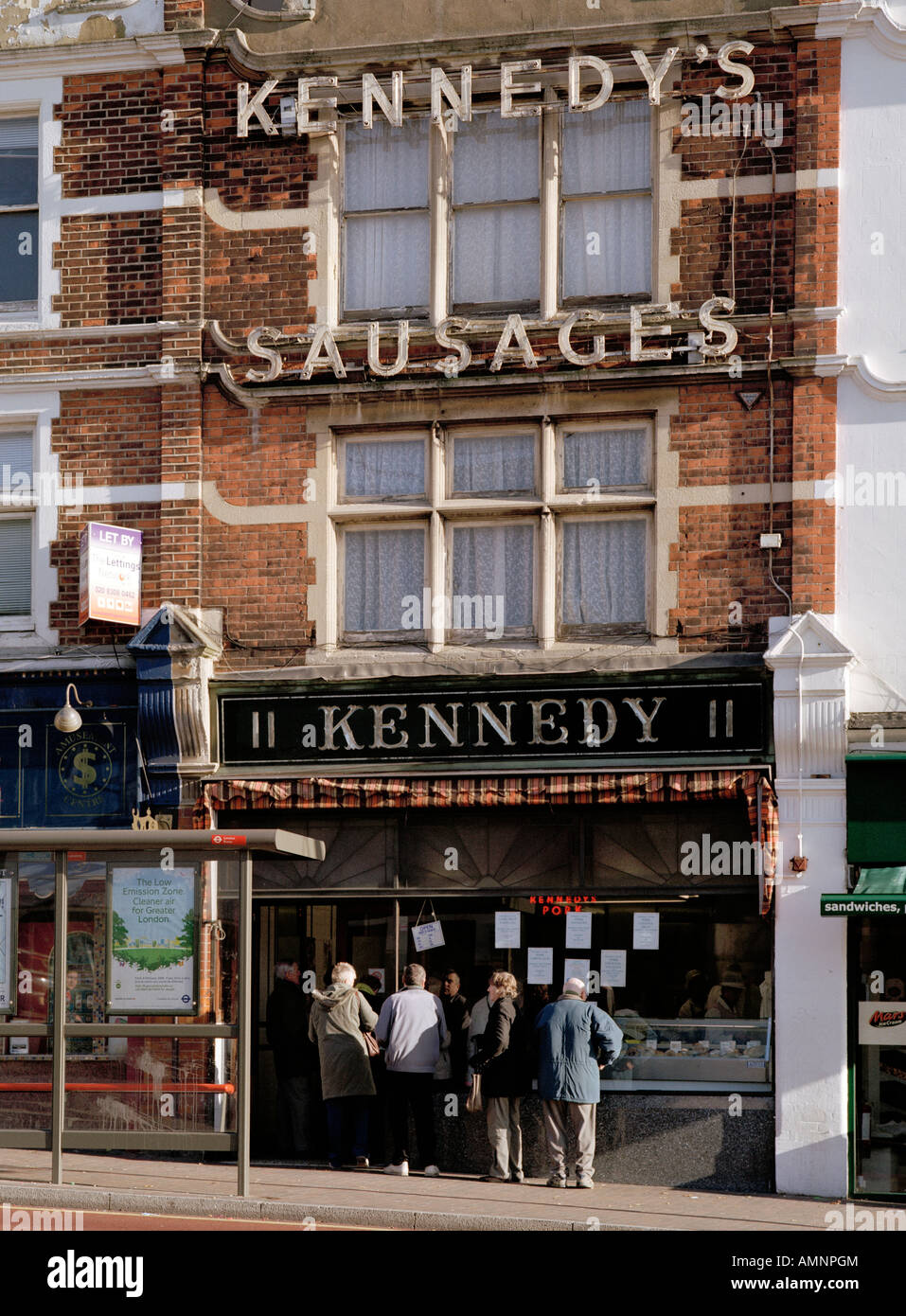 Kennedys Sausage shop Bromley London England UK. Now out of business. Stock Photo