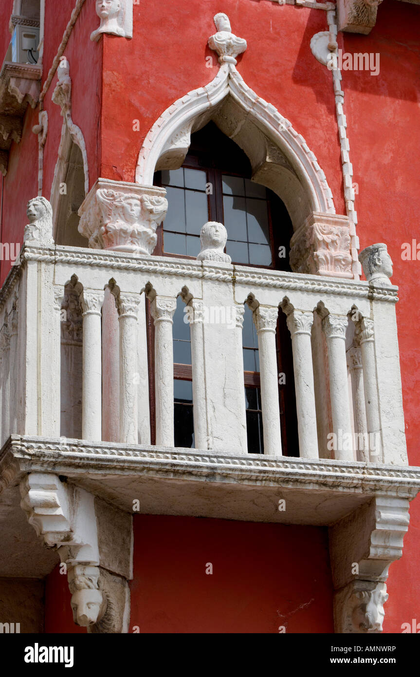 Venetian window in a traditional merchants style house, Piran Slovenia ...