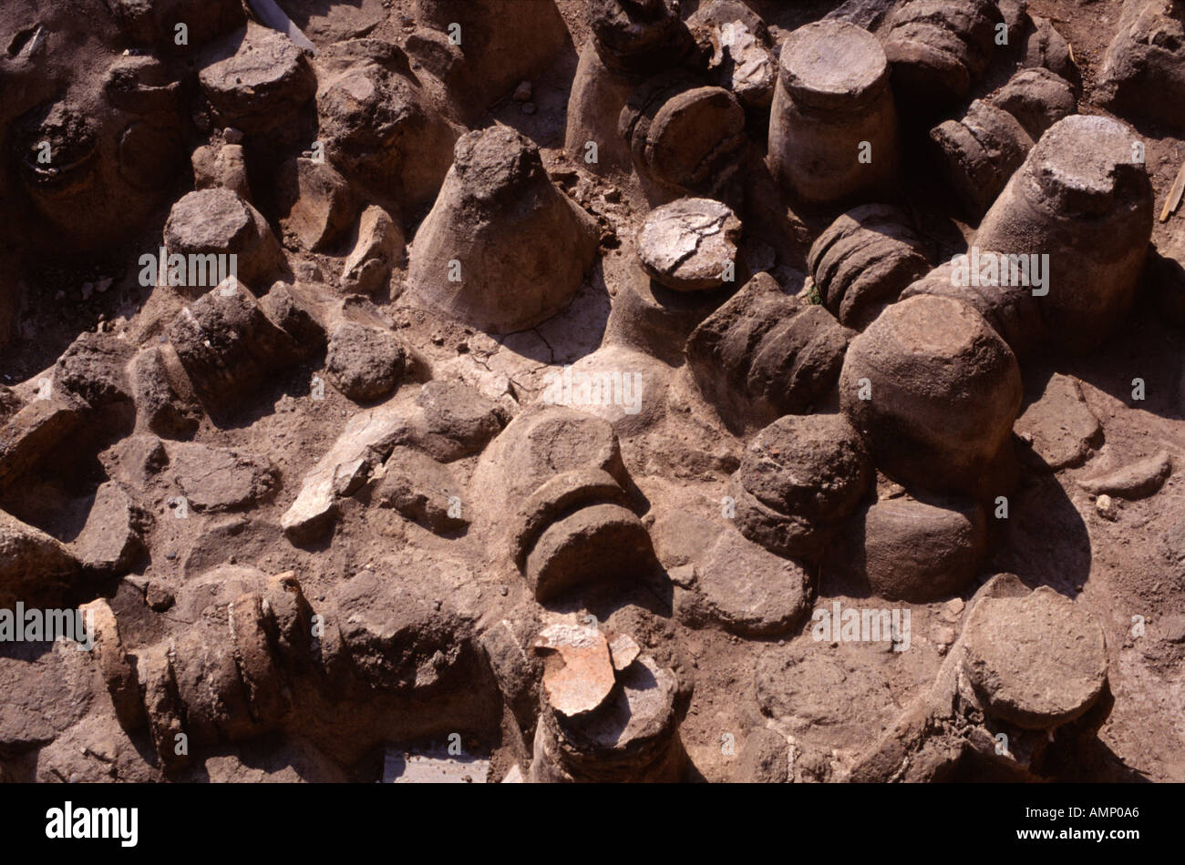 Ruins of the ancient therapeutic hot baths in Hammat Tiberias Israel Stock Photo