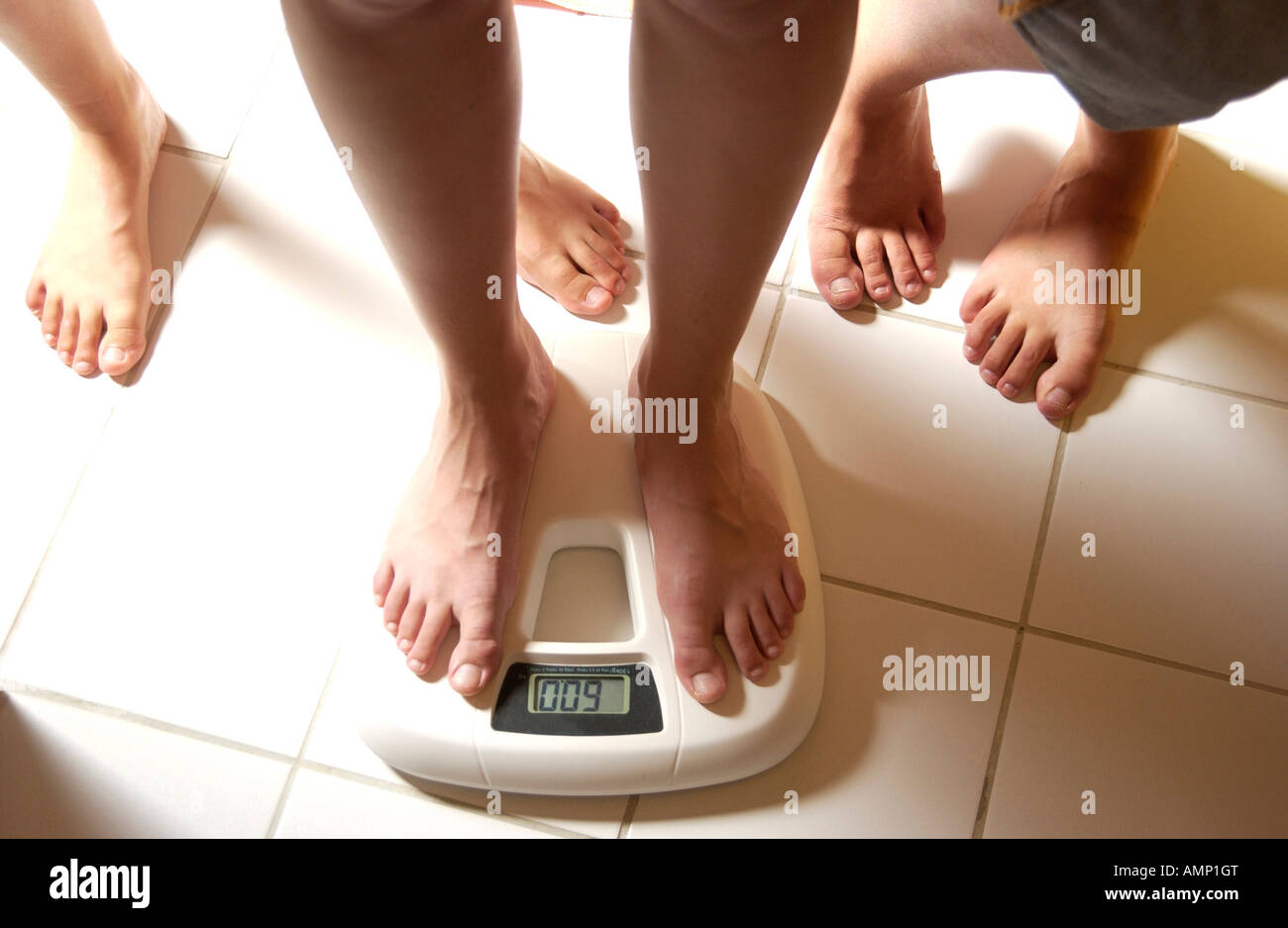 bathroom scales for weighing human weight. healthy lifestyle concept Stock  Photo - Alamy