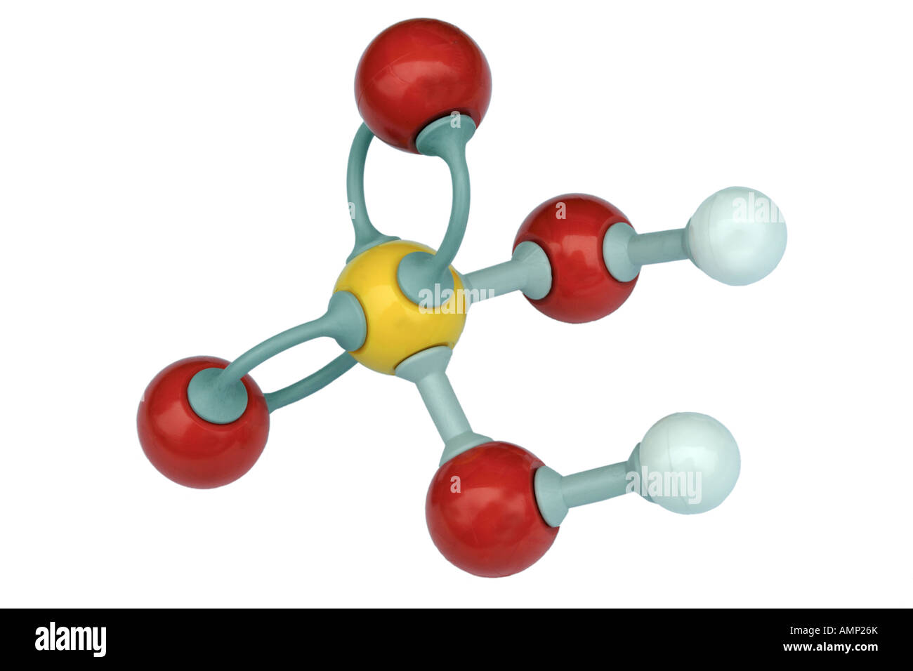 Molecular model of Sulphuric Acid Stock Photo