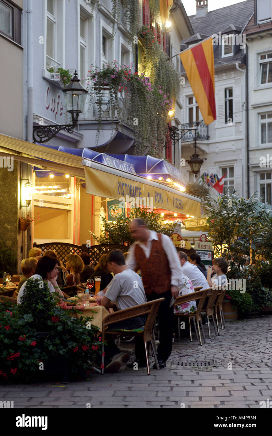 People at a restaurant, Baden-Baden, Germany Stock Photo