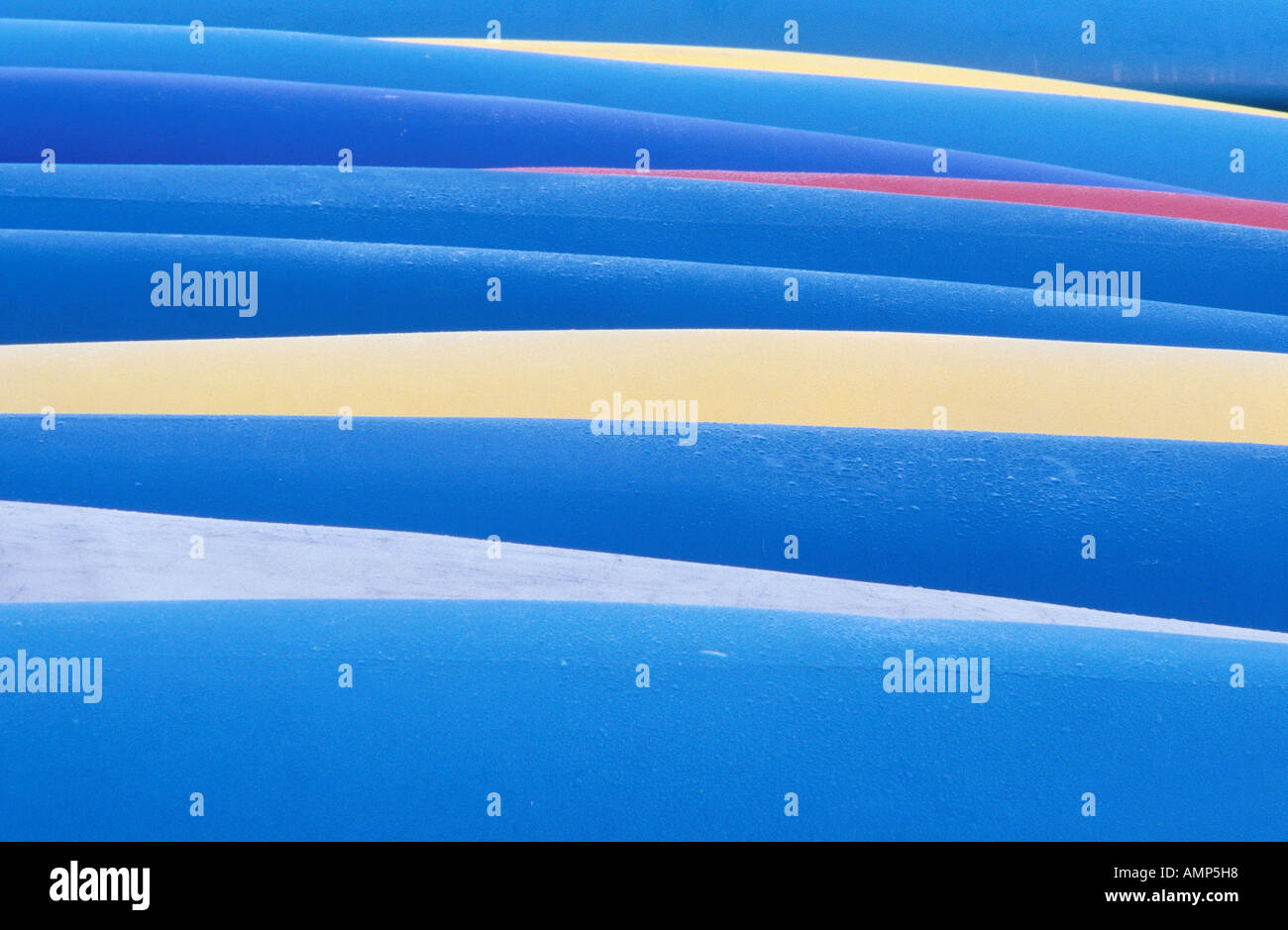 Abstract of Canoes, Belleisle Bay, New Brunswick, Canada Stock Photo