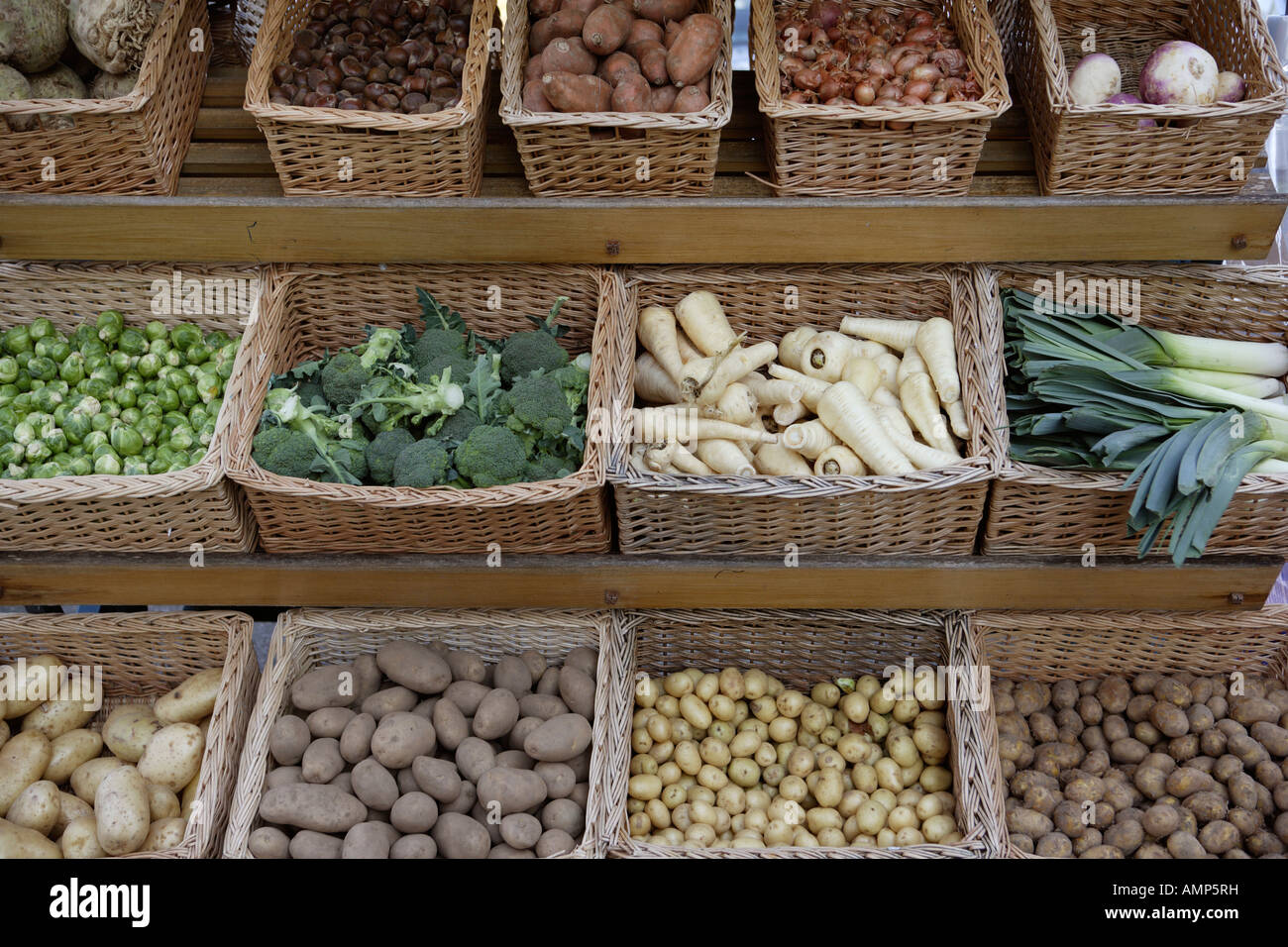 Winter Vegetables for sale Stock Photo