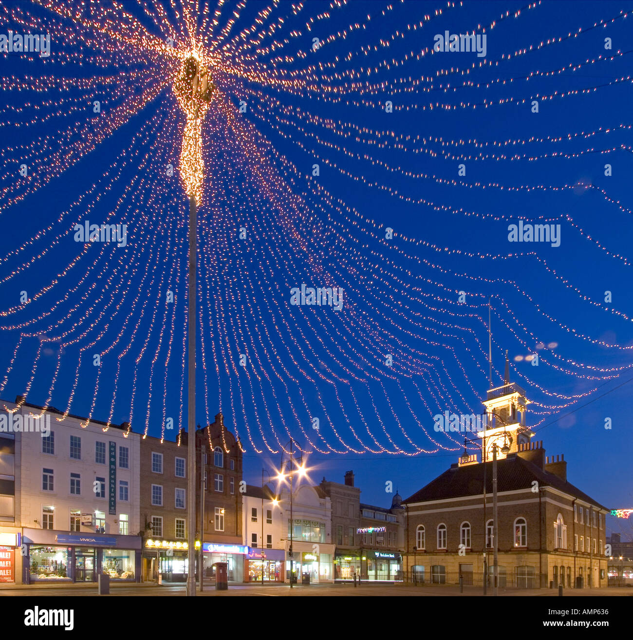 Christmas lights at Stockton on Tees Cleveland England Stock Photo Alamy