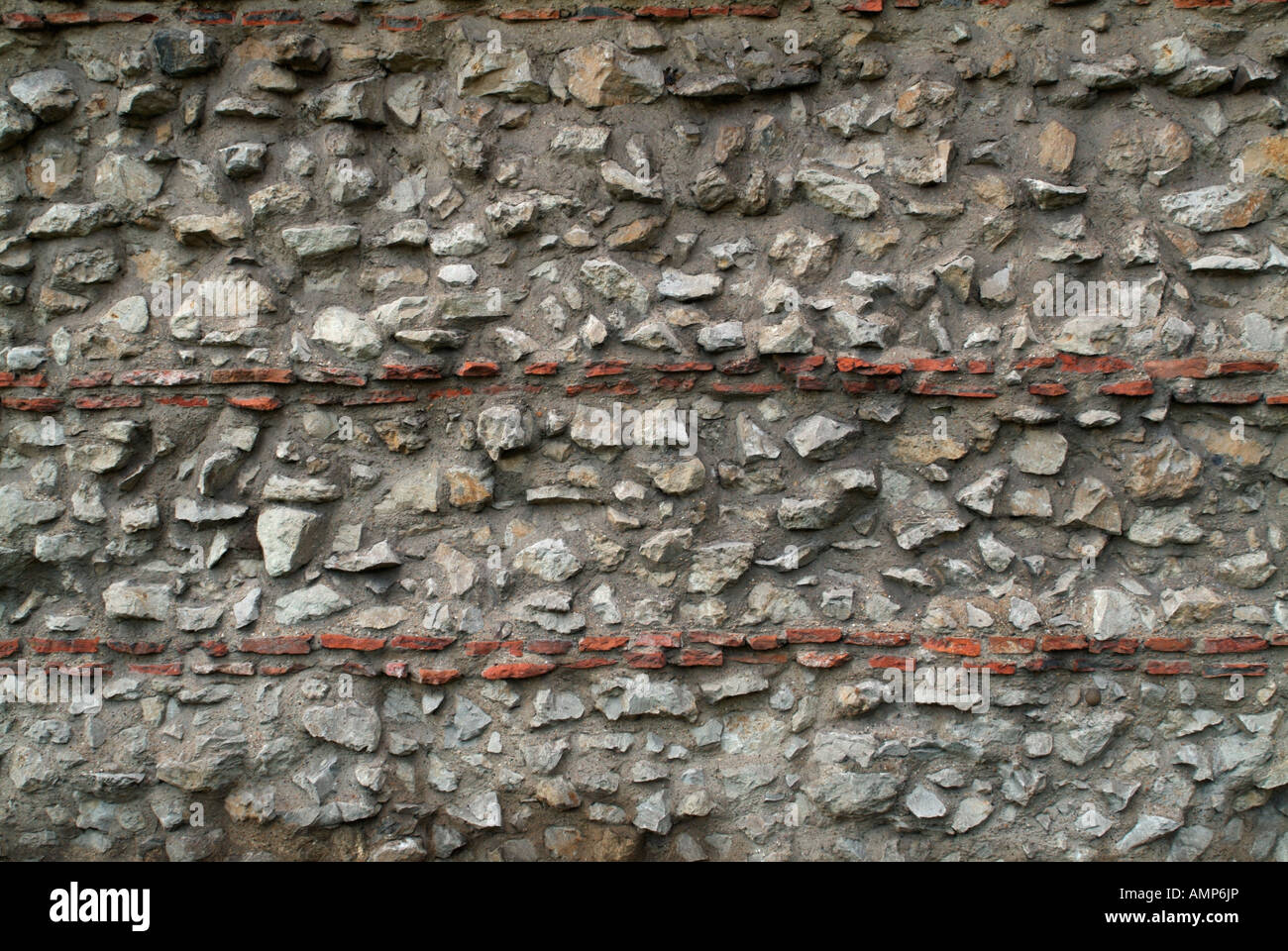 A section of the Roman London Wall, Tower Hill Stock Photo