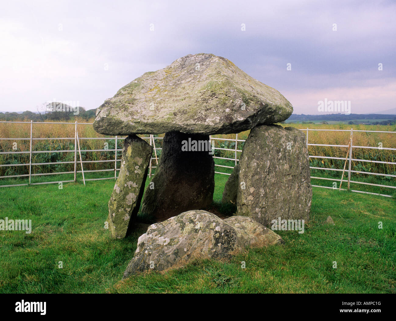 Brynsiencyn, Megalithic prehistoric tomb, Anglesey, Wales Stock Photo