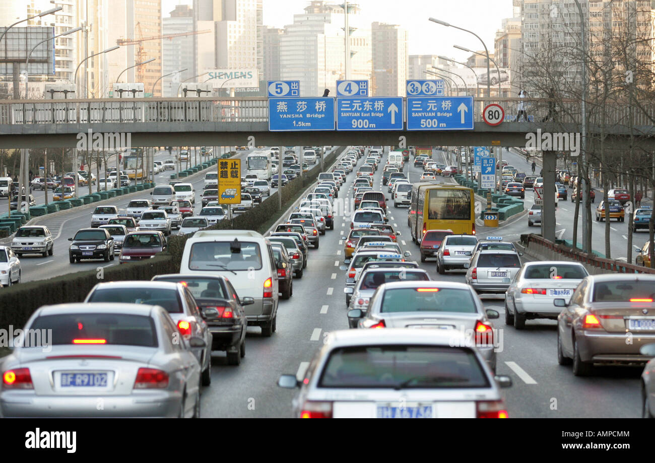 Rush Hour In Beijing China Stock Photo Alamy