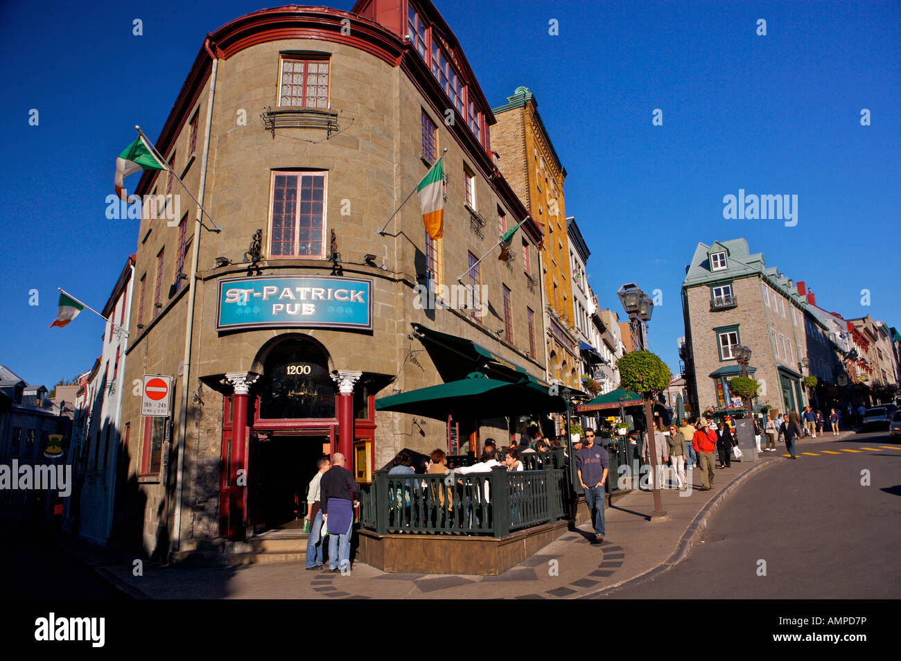 St Patricks Pub, along Cote de la Fabrique in Old Quebec, Quebec City, Quebec, Canada. UNESCO