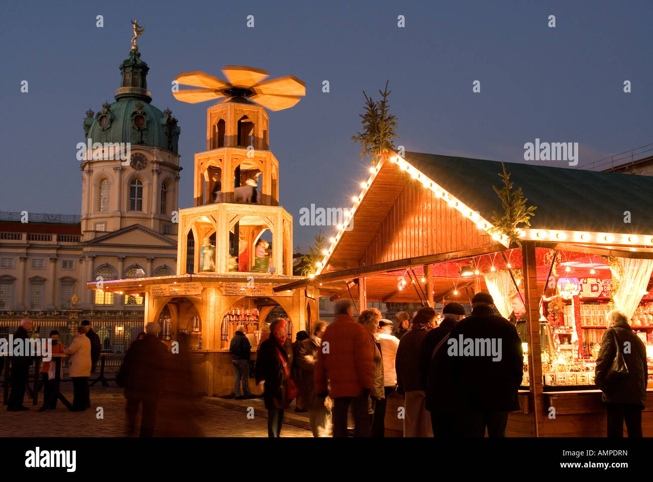 Germany Capital Berlin The first Christmas market in front of the Charlottenburg Palace the summer residence of the Prussian Stock Photo