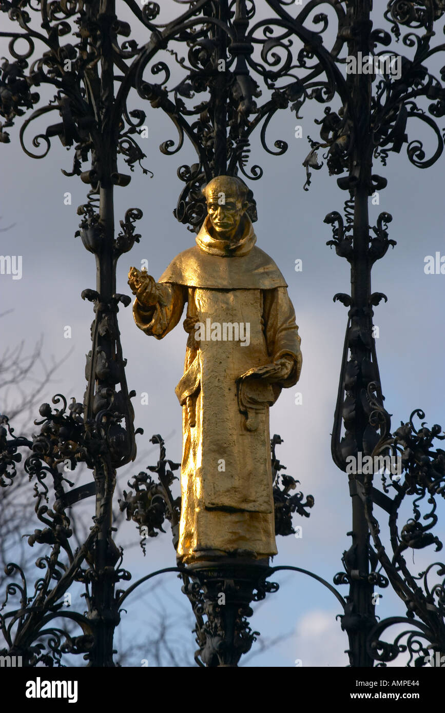 Statue of a monk near the Palais Benedictine Fecamp Normandy France Stock Photo